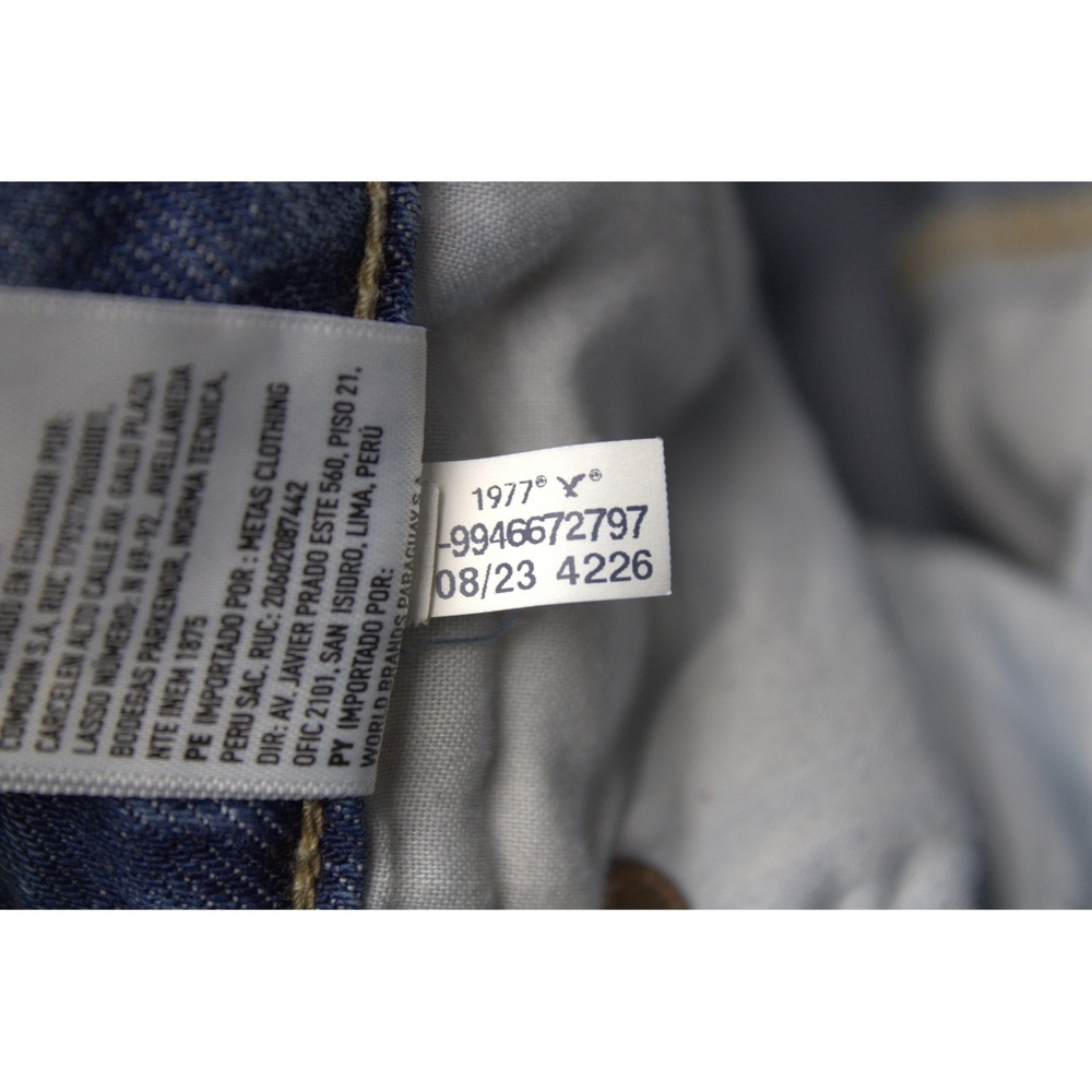 American Eagle Super High Rise Baggy Wide Leg Jeans Raw Hem Womens 10 Regular - Picture 7 of 9
